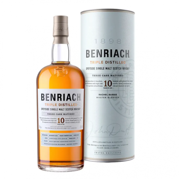 BenRiach 10YO Triple Distilled Speyside Single Malt 43% 1L Tube