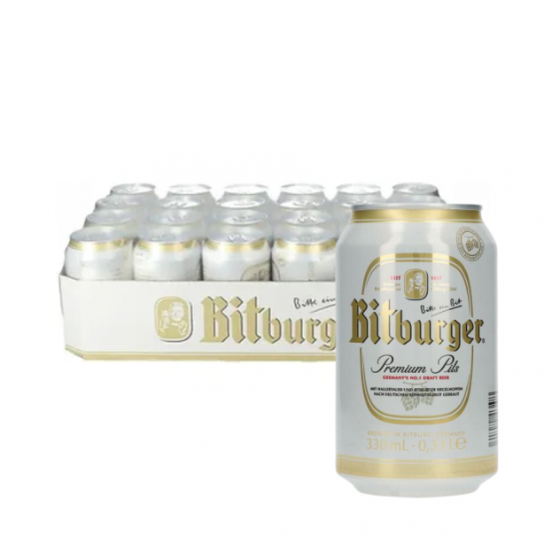 Bitburger Pils 4.8% Cans 24 x 0.33L
