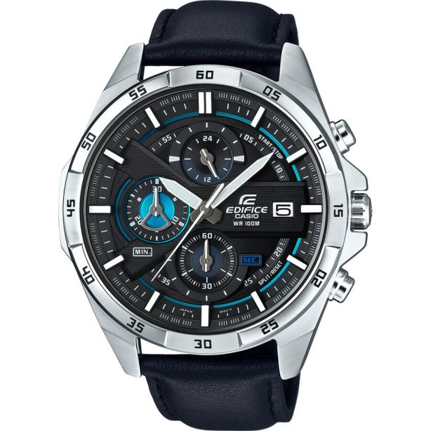 Casio Edifice EFR-556L-1AVUEF Black & Blue Gents Chrono Watch with Date