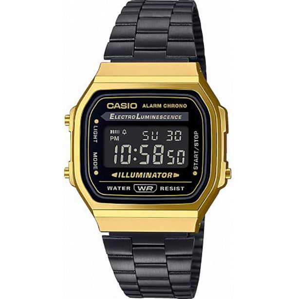 Casio Vintage A168WEGB-1BEF Black & Gold Digital Watch