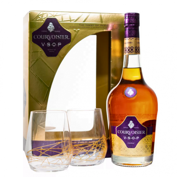 Courvoisier VSOP Value Added Pack + 2 Glasses 40% 1L