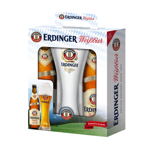 Erdinger Beer 5.3% 12 x 0.5L Set with Exclusive Glass