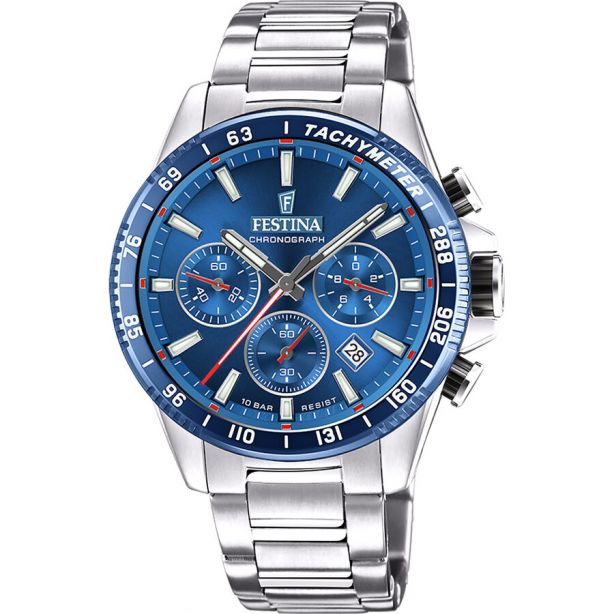 Festina F20560/3 Timeless Chronograph Blue Stainless Steel Gents Watch