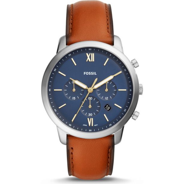 Fossil FS5453 Neutra Blue & Brown Gents Chrono Quartz Watch