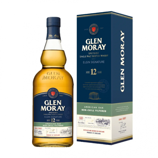 Glen Moray 12YO Elgin Signature Speyside Single Malt Scotch Whisky 48% 1L GB