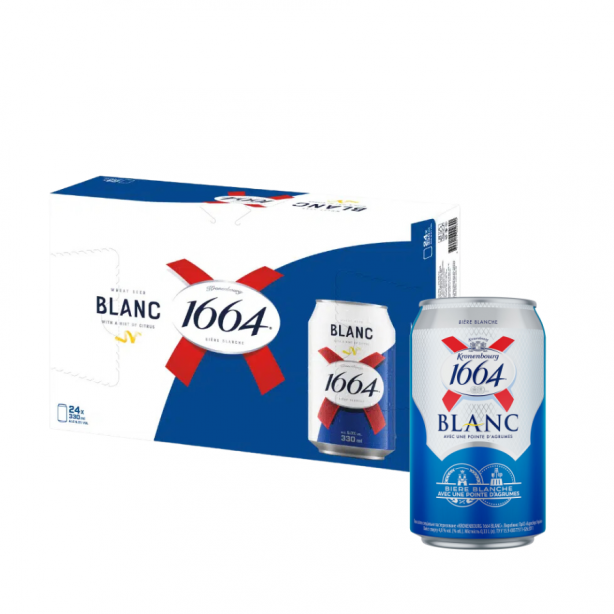 Kronenbourg 1664 Blanc 5% Cans 24 x 0.33L