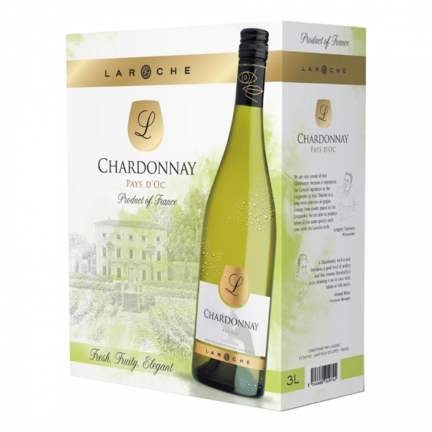 Laroche L Chardonnay Pays d'Oc Dry White 12% 3L BIB