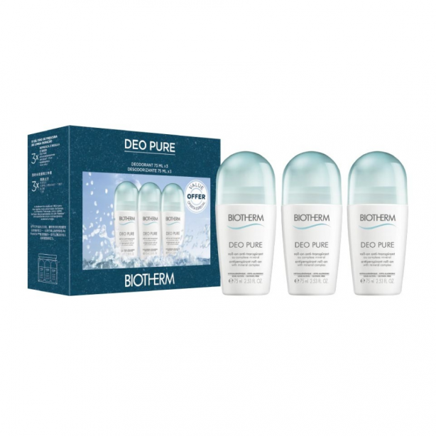 Biotherm Pure Deodorant Roll-On Trio Set