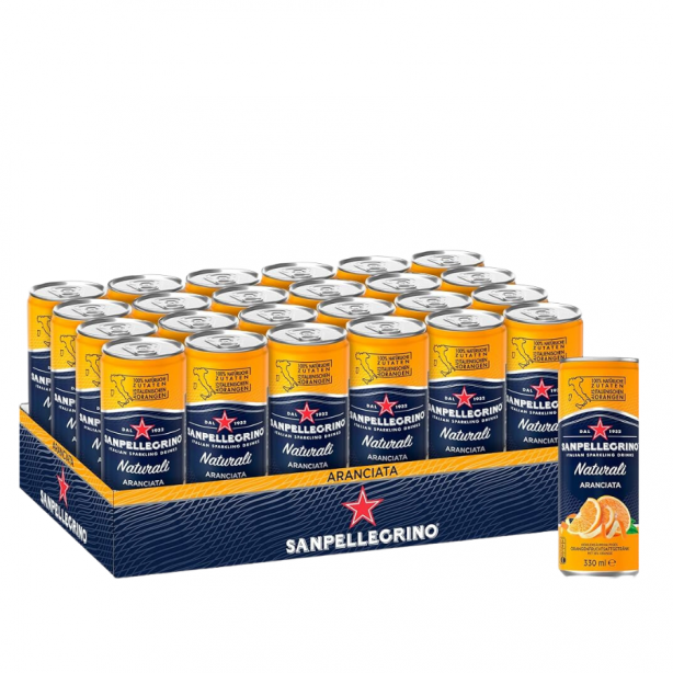 S.Pellegrino Italian Sparkling Drinks Orange 24 x 0.33L Can