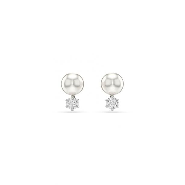Swarovski Matrix Stud Earrings with Crystal Pearl 5701604