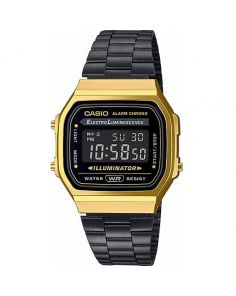 Casio Vintage A168WEGB-1BEF Black & Gold Digital Watch