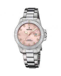 Festina F20503/2 Boyfriend Ladies Watch with Pink Dial and Crystals