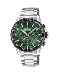 Festina F20560/4 Timeless Chronograph Green Stainless Steel Gents Watch