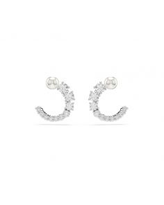 Swarovski Matrix Hoop Earrings with Crystal Pearl 5701602