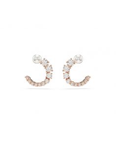 Swarovski Matrix Hoop Earrings with Crystal Pearl 5701603